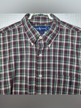 VTG 90’s Ralph Lauren Blake Button Down Long Sleeve SHIRT-XXL-Tartan Plaid-EUC
